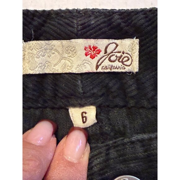Joie Black Corduroy Utility Cargo Pants 100% Cotton Size 6 - Picture 3 of 15